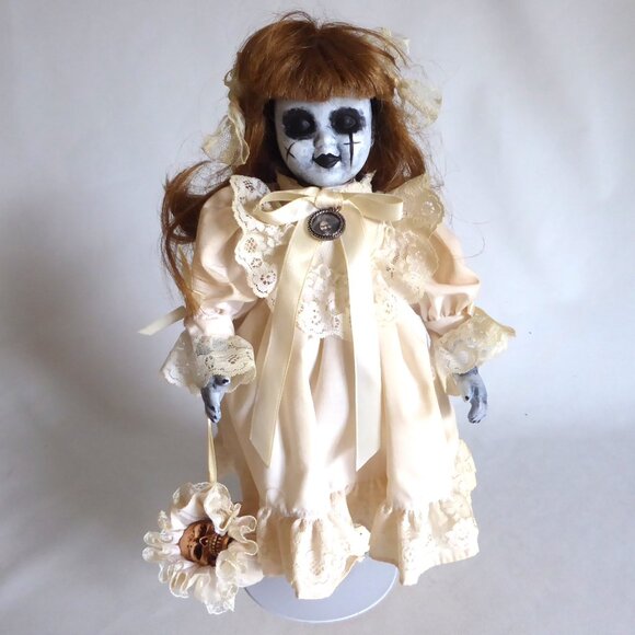 OOAK 17” SCARY POSSESSED HORROR UNDEAD DEMON DOLL SKULL IN PURSE PROP ODDITY - Picture 2 of 14